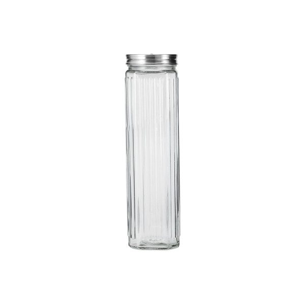 Airtight Pasta Container - Glass & Stainless Steel Food Storage Jar for Fresh Pasta & Grains