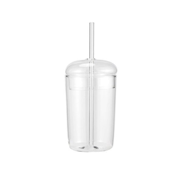 Clear Milk Bottle With Straw