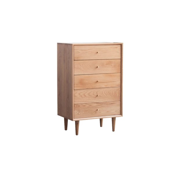 Eira 5-Drawer Dresser - Solid Oak Wood Storage for Bedroom