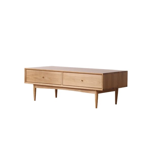 Eira Solid Oak Coffee Table - Natural Wood Grain Design