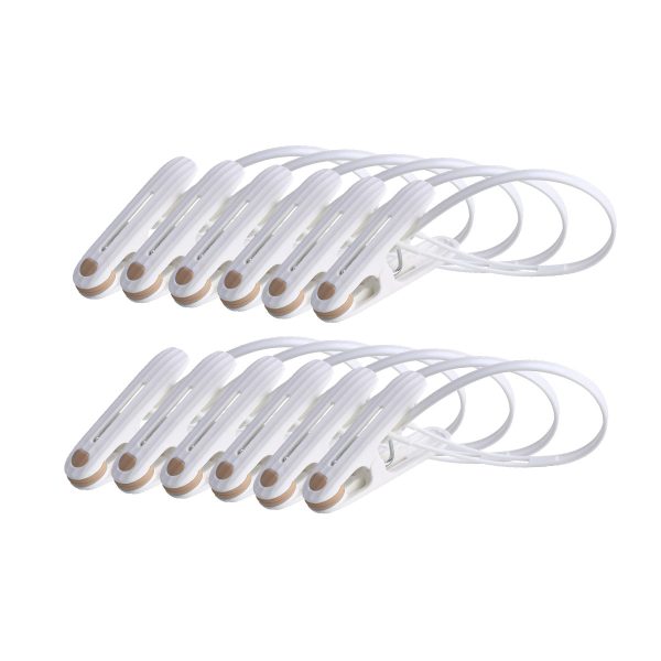 Dent-free Clothespin With Strap (12 Pcs)