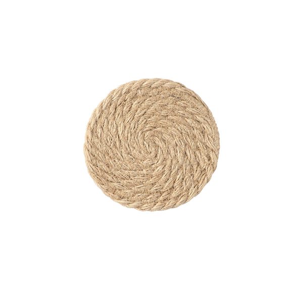 Round Braided Flax Coaster