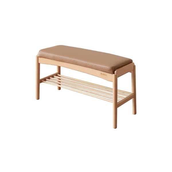 Shinta Shoe Bench With Faux Leather Cushion