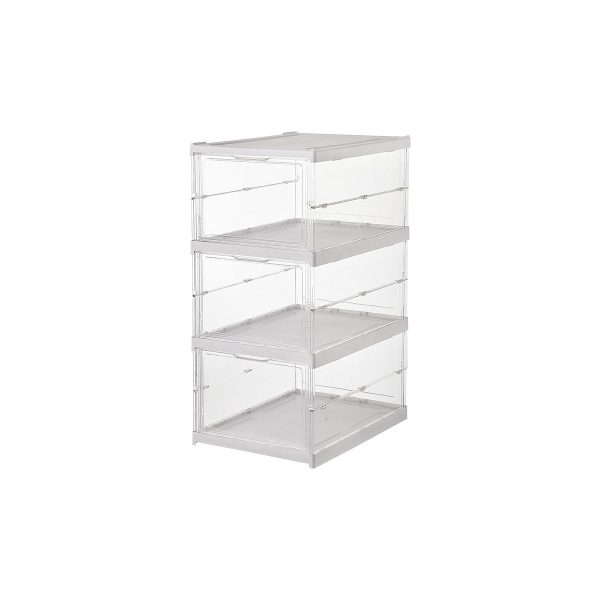 3 Layer Transparent Foldable Shoe Storage Box
