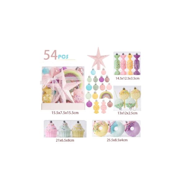 Macaron Christmas Baubles (54 Pcs)