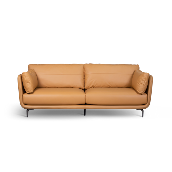 Ember 4 Seater Sofa - Modern Caramel Leather Sofa for Living Room