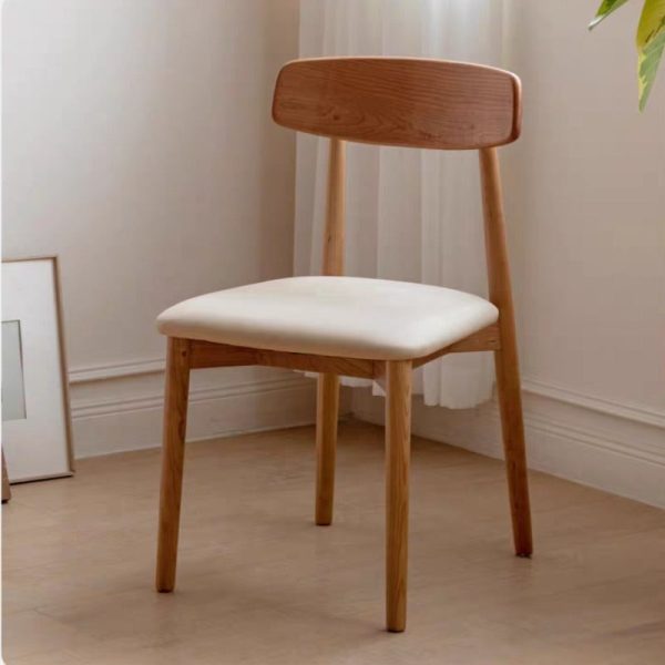 Elise Cherry Wood Dining Chair - Retro Style Comfortable Seat