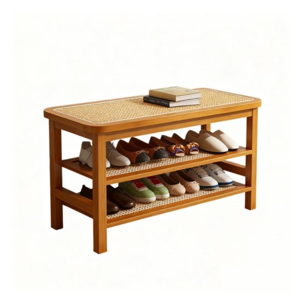 Rattan Shoe Bench